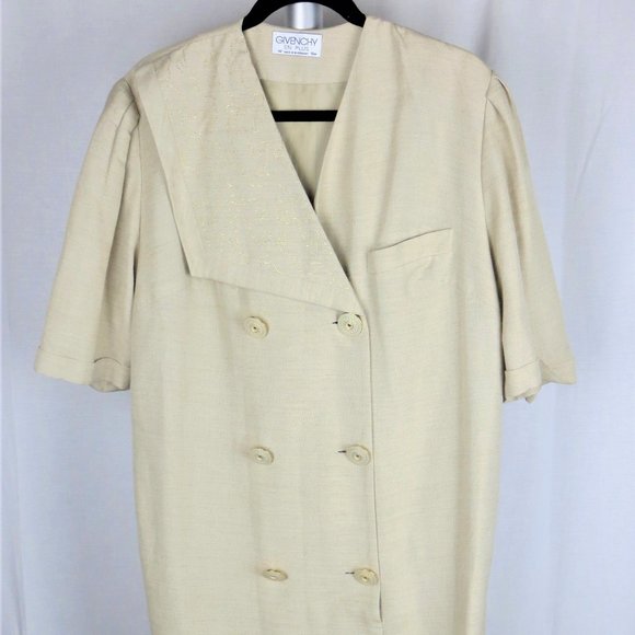 SALE Givenchy EN Plus Ivory Linen Dress Size 18W US/46 - Picture 1 of 4